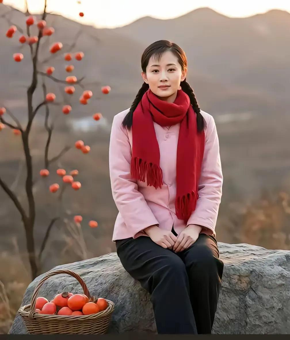 天冷霜降柿子落
小妹村口等哥哥
说好金秋回乡来
望眼欲穿心寂寞

（网图侵删）