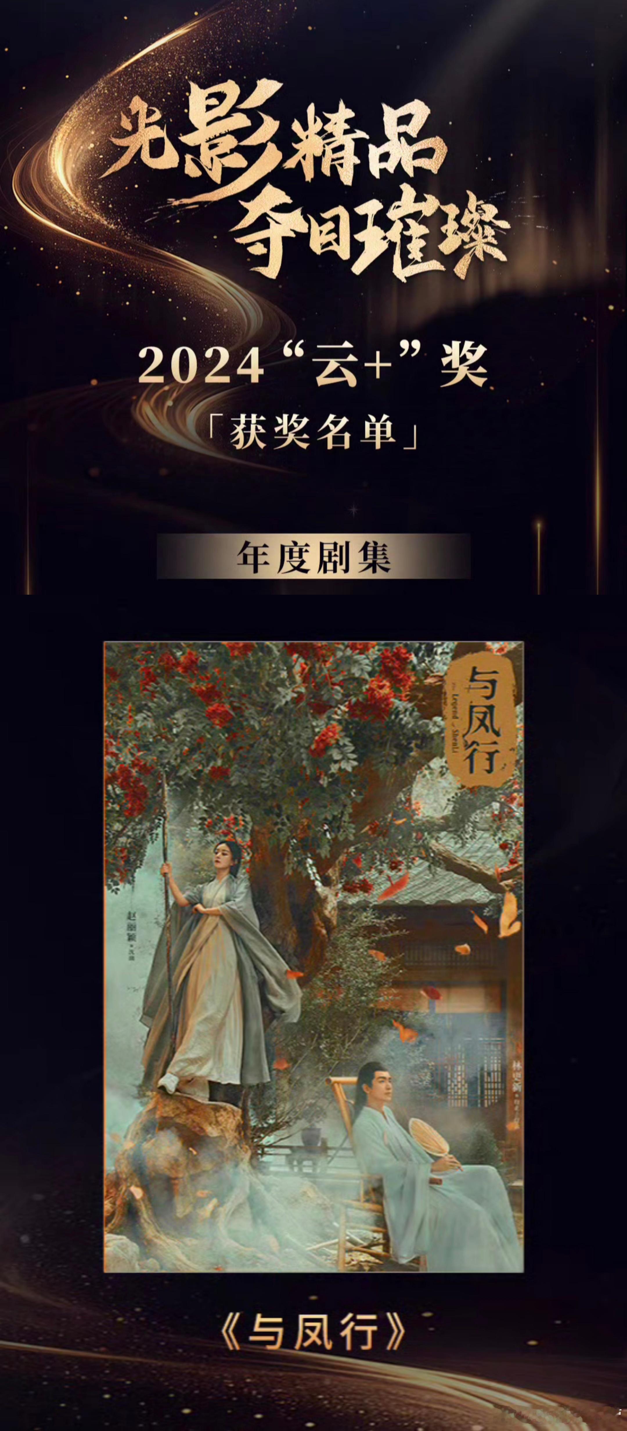 云合数据2024“云+”奖年度榜单——年度剧集《与凤行》数据平台权威认证，《与凤