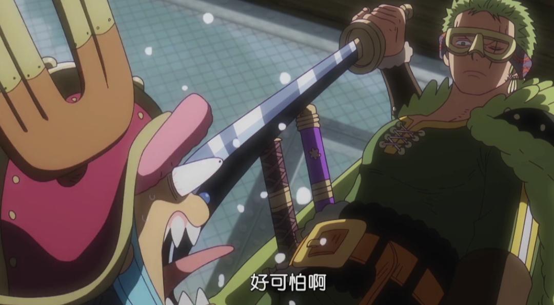 海贼王动画1158话更新！
乔巴太惨了，被罗德用锁链锁起来。
被索隆用刀“威胁”
