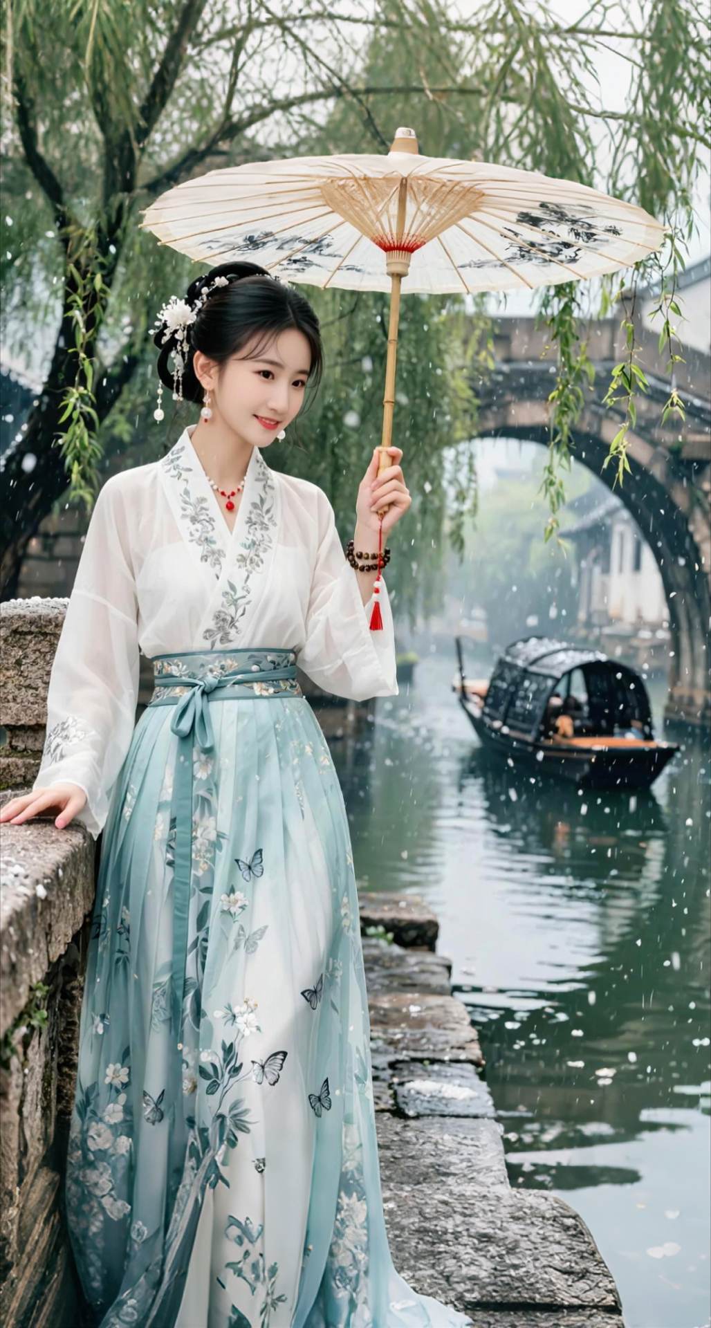 AI扩图 AI江南少女写真