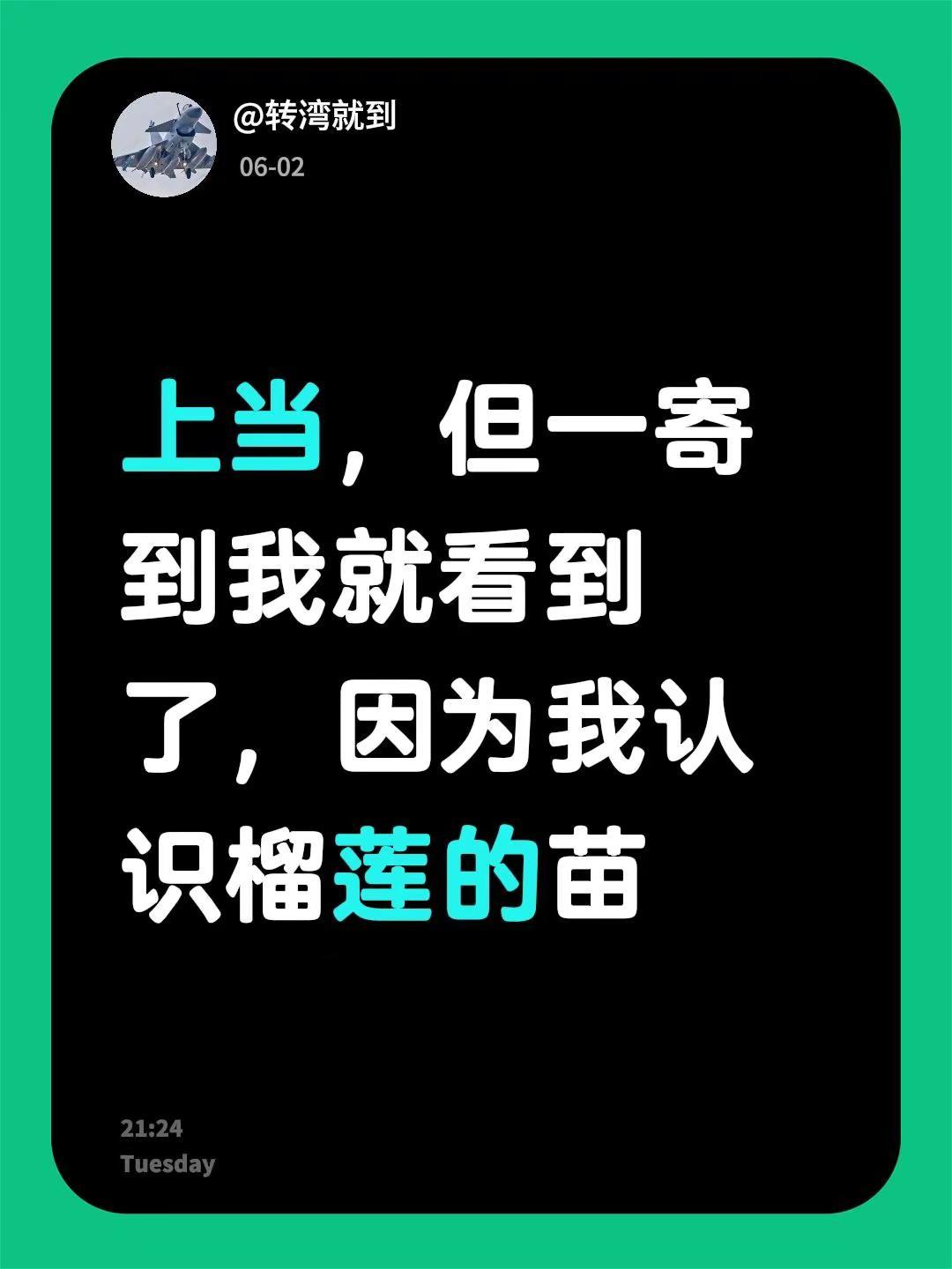 我回复了@嫑叫我林先生 的评论：上当，但一寄到我就看到了，因为我认识榴莲的苗