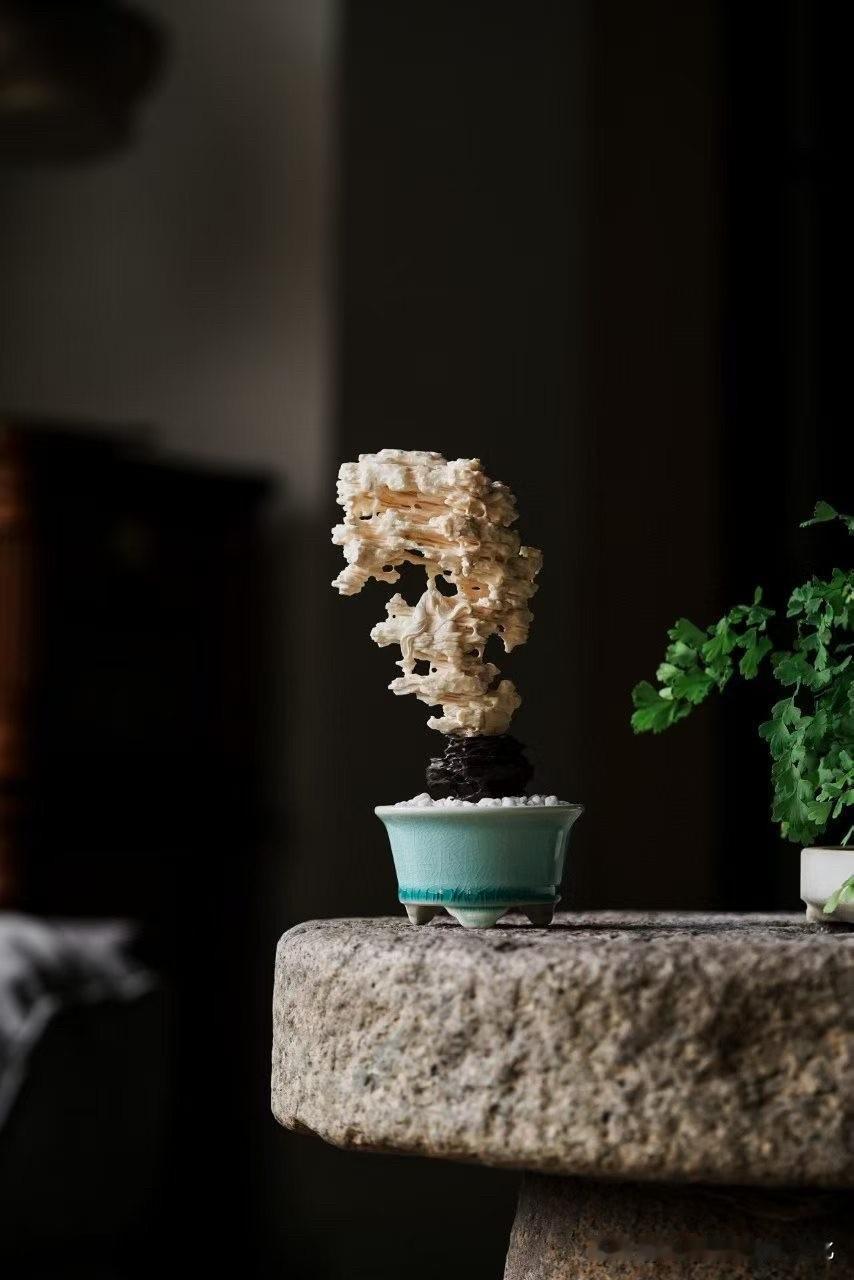 有些“石”，不是石，是心境。

这一件仿太湖石，取猛犸之润，温如古玉，
却刻出瘦