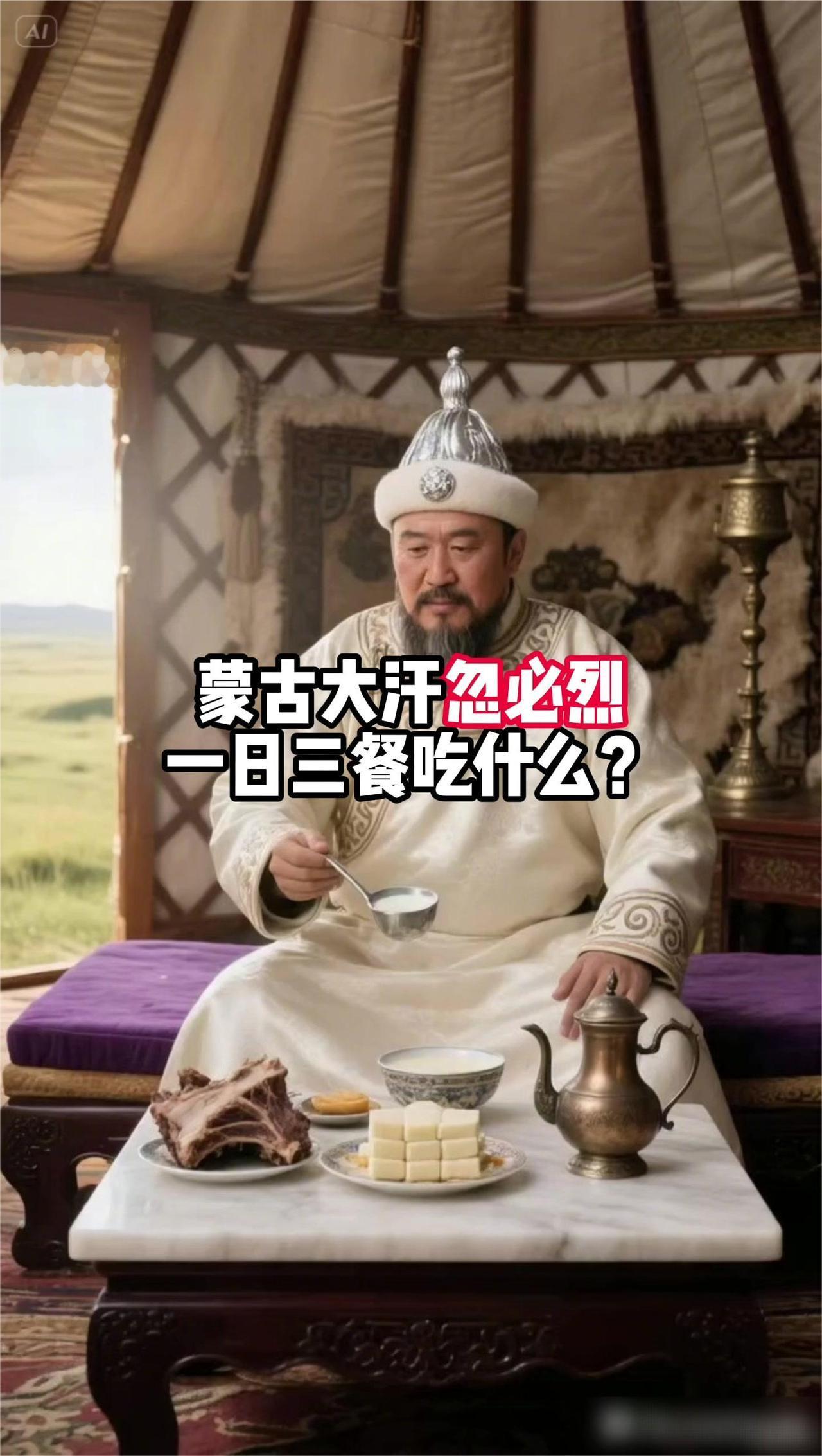 蒙古大汗忽必烈一日三餐吃什么？
沉浸式感受蒙古大汗忽必烈的伙食，依据史实还原。