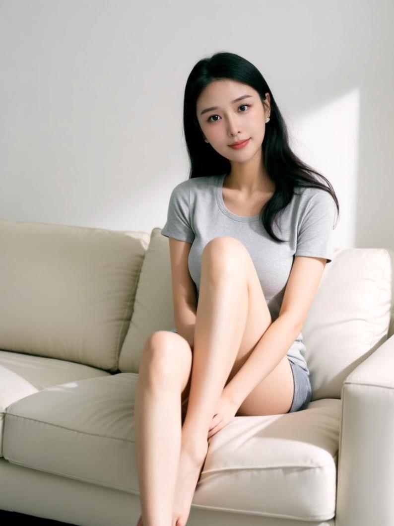 AI沙发坐姿照