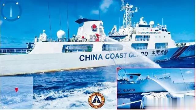菲律宾又在仁爱礁挑事，美在后帮腔，中国海警船发水炮教其做人

8月6日，中国海警