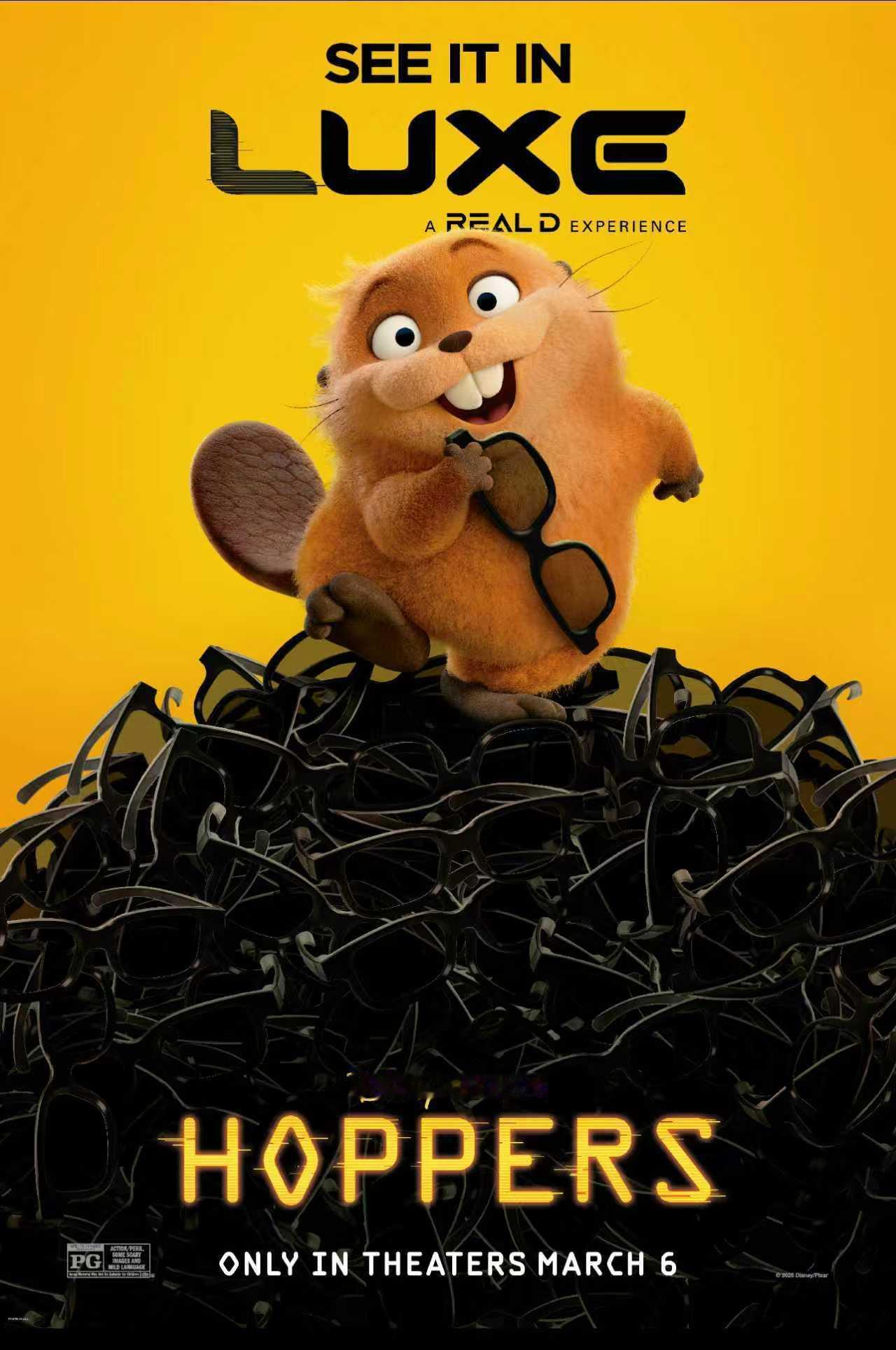 转+关，抽10人送《河狸变身计划》LUXE海报，3月20日平台开奖~迪士尼·皮克