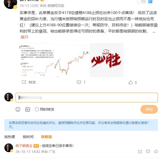 本周二10.13号博文操作笔记，部署4单，合计拿下170点！！！     1黄金