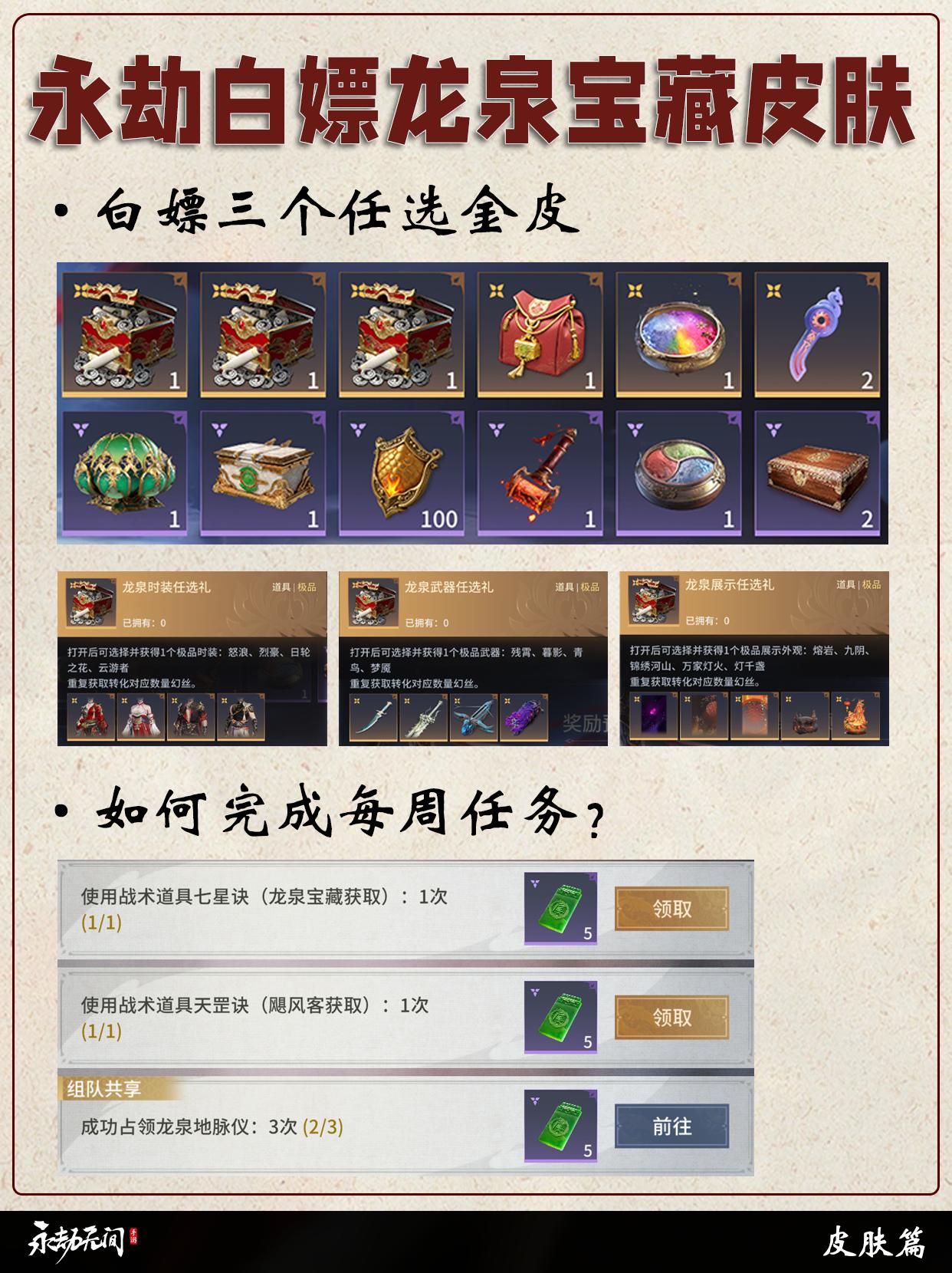 永劫白嫖龙泉宝藏皮肤。