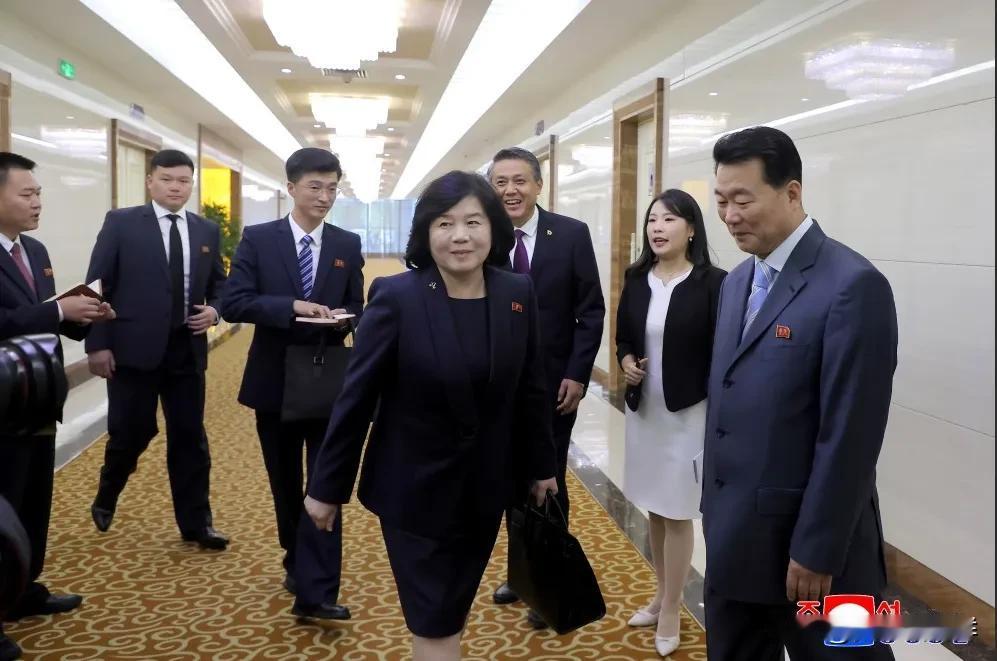 朝鲜外相崔善姬启程赴华访问 中国驻朝鲜大使王亚军和使馆成员到机场送行