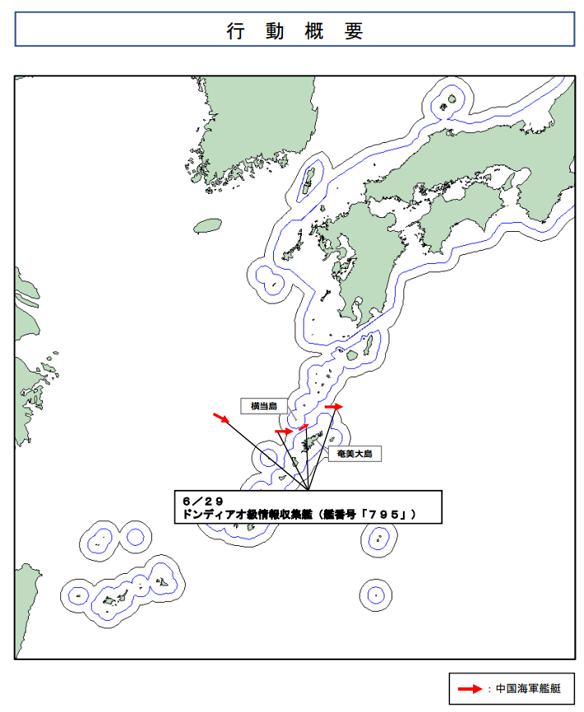 飞扬军事 日本防卫省·统合幕僚监部通报，令和8年6月29日，发现一艘中国海军该溜