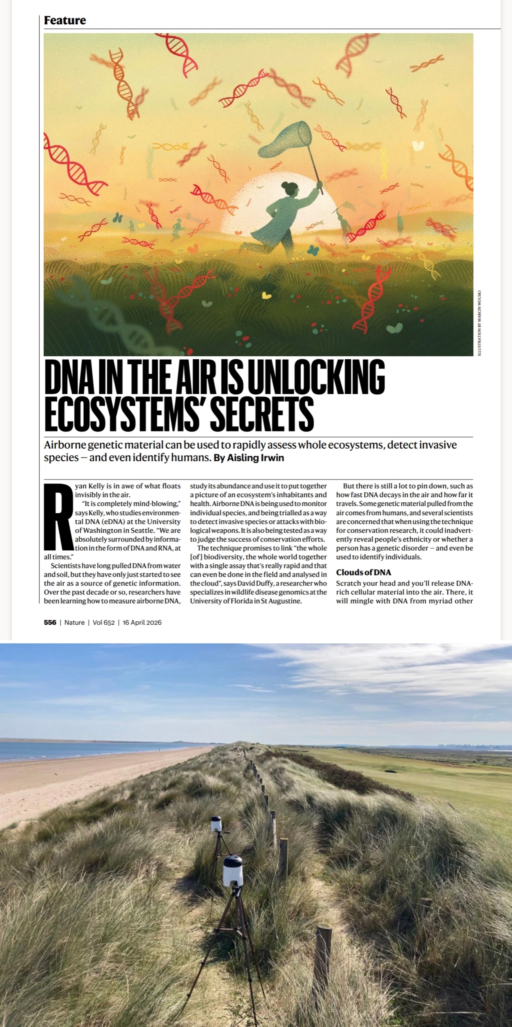 他们做环境DNA（eDNA）的，已经发展到从空气里提取DNA！¹ 比如通过分析空