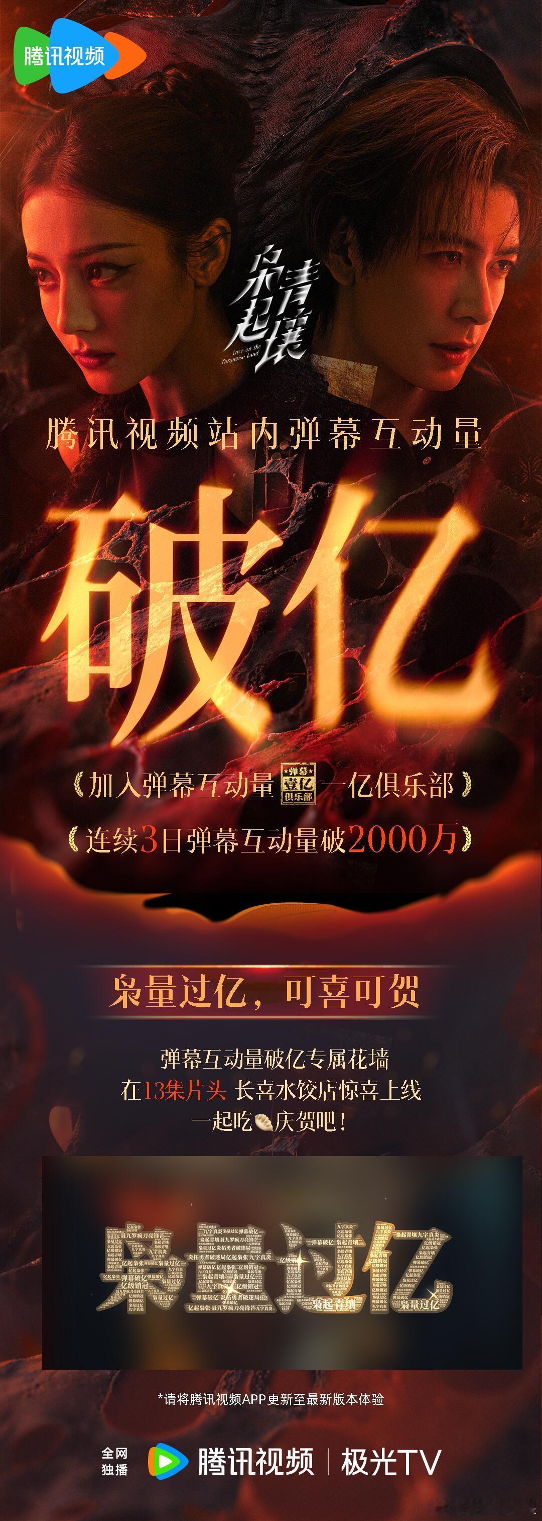 弹幕互动量早就破亿了！！！迪丽热巴聂九罗破亿