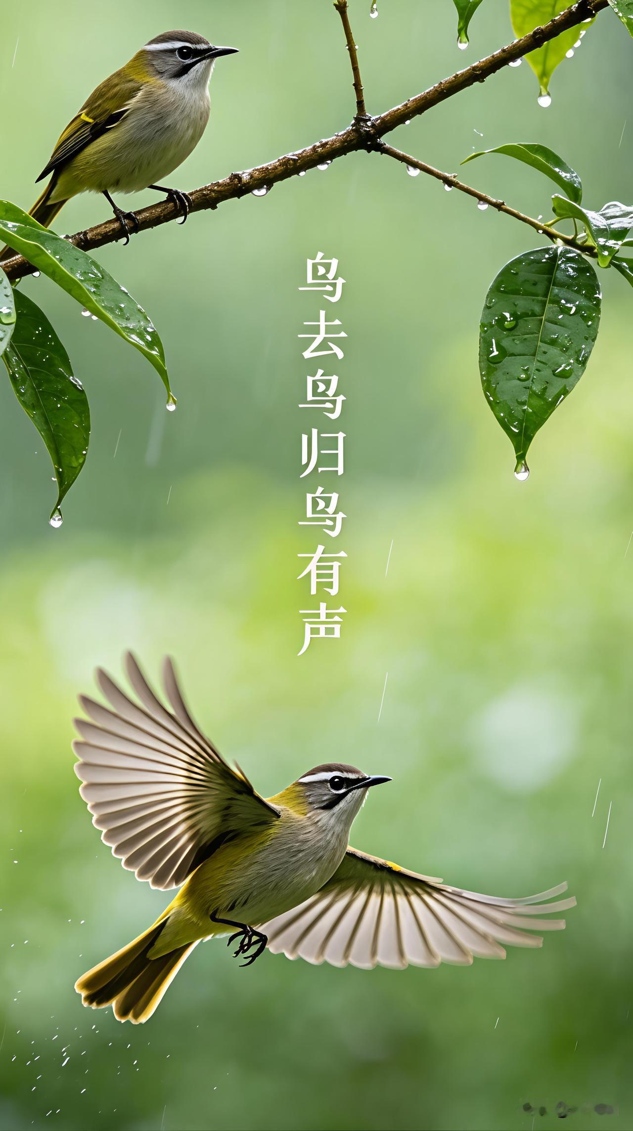 上联，鸟去鸟归鸟有声。下联拟对下联：花开花落花无语