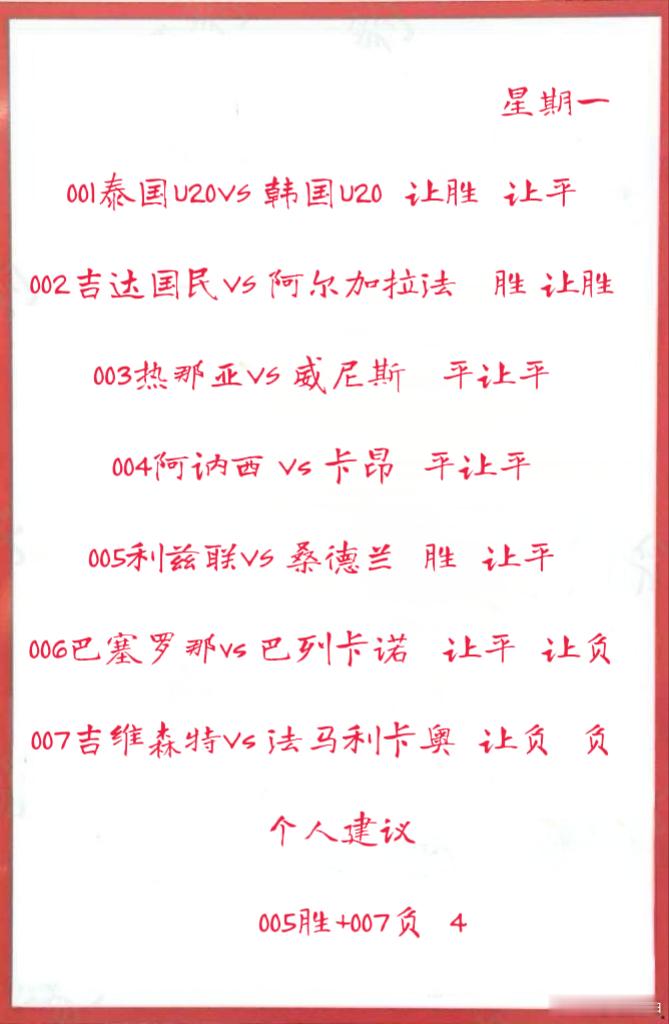 2月17日作业加7场大数据详情 001泰国U20VS 韩国U20    002吉