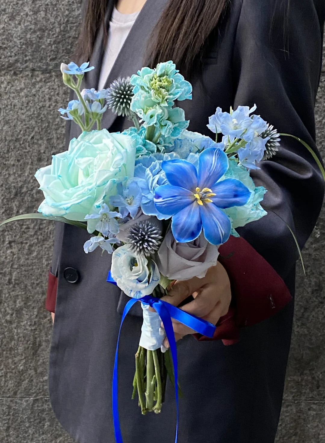 蓝色系手捧花请欣赏💙 ｜毕业花束 毕业手捧