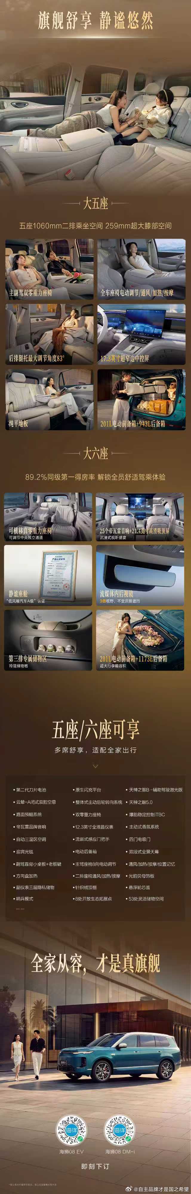 科技旗舰SUV海狮08官方指导价22.99万元-27.99万元全家从容，才是真旗