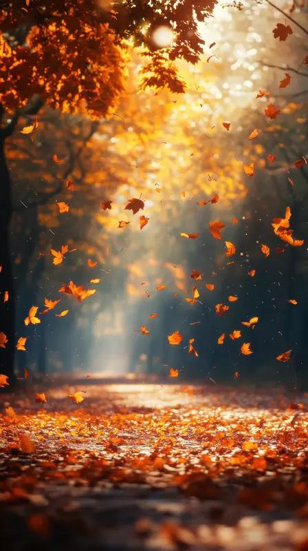 下联：秋观千树叶落