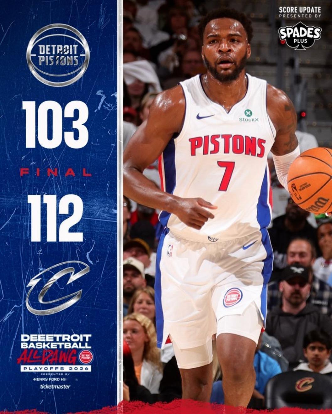 5月12日NBA半决赛战报（2场）：

活塞103-112骑士，总比分2-2
