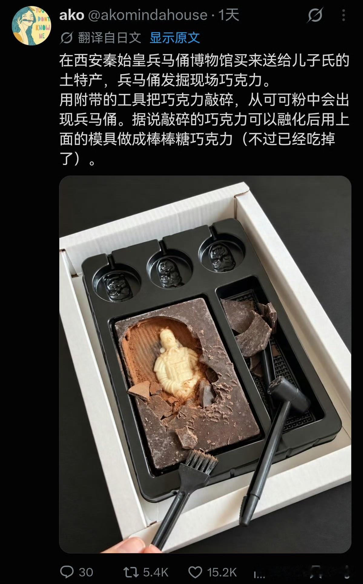 刷外网一个日本游客在西安秦始皇兵马俑博物馆给自己儿子买了个土特产——“兵马俑发掘