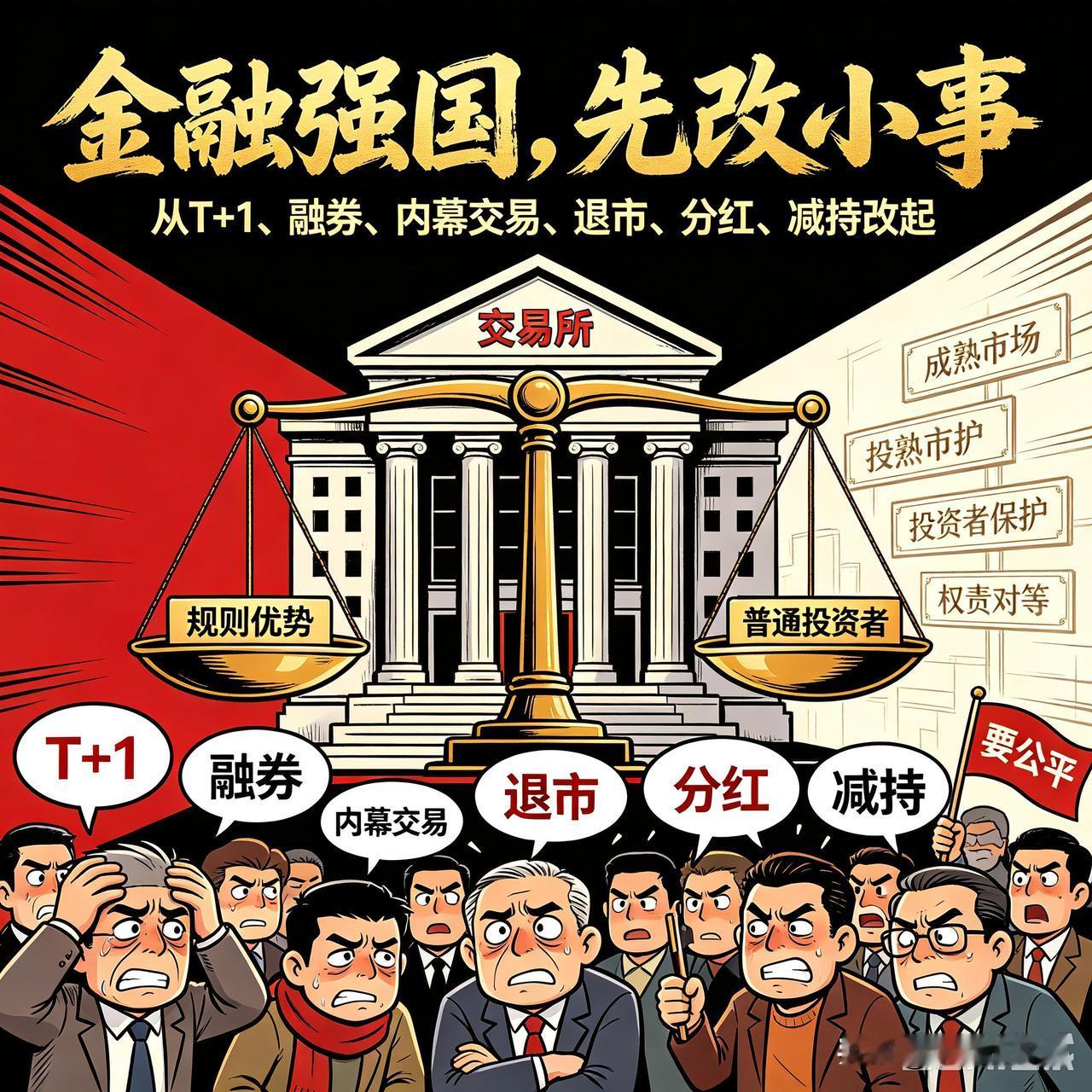 建世界一流交易所，要从小事改起💡；
建设现代化金融强国，要从公平做起💪；
打