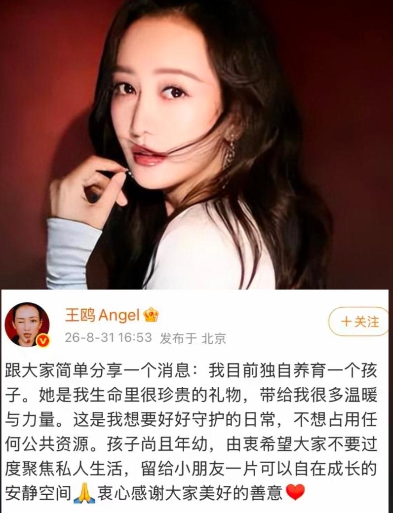 王鸥上热热搜了
不是她拍了新电影，也不是她又谈恋爱了，居然是她早已有个自己的孩子