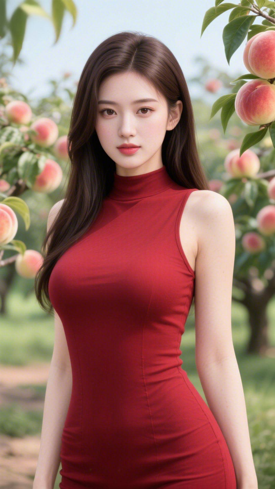 桃园晴景
 
晴光遍染桃园东，暖日轻烘万树丰。
远陌连茵铺浅翠，长天垂碧洗晴空。