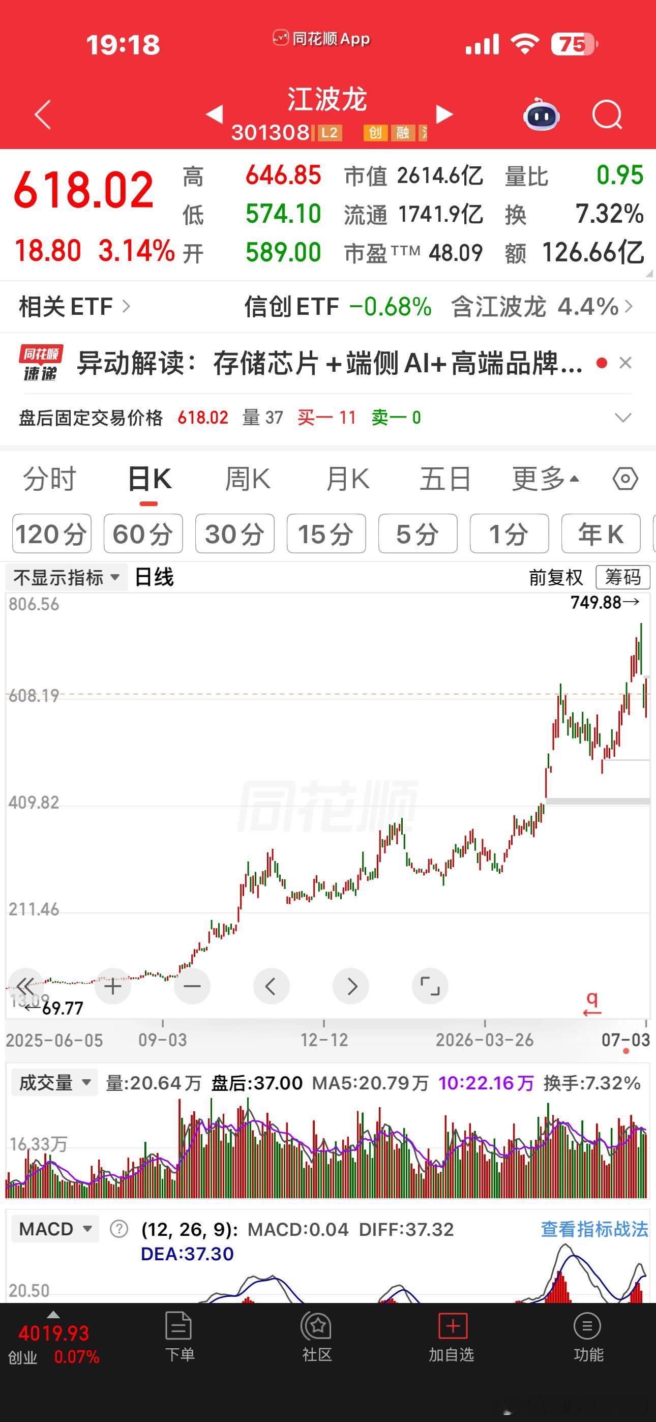 首份炸裂的存储芯片中报业绩 【江波龙：上半年净利润预计为92亿元—110亿元，同