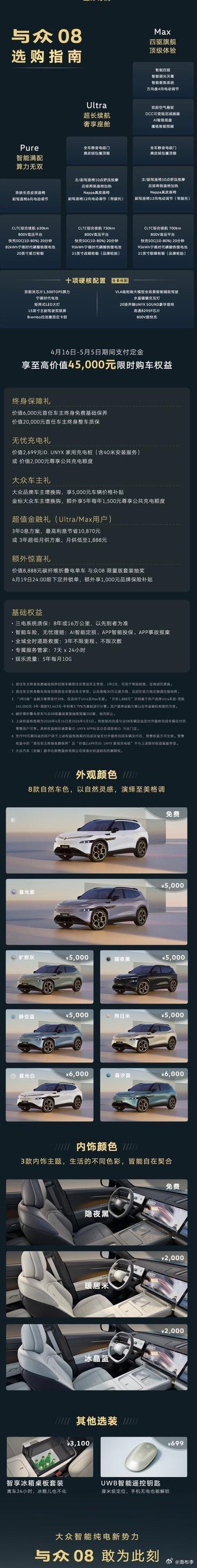 大众跟小鹏合作的首款车型，金标大众 与众08上市了，全系标配双图灵芯片（1500