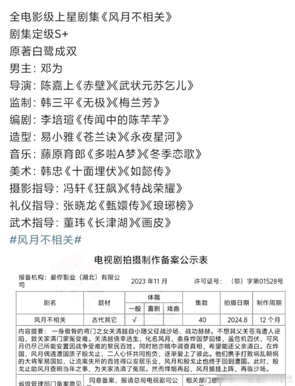 邓为这个饼有看过原著的吗？看备案简介又是女将军系列，今年内娱会上几部女将军101