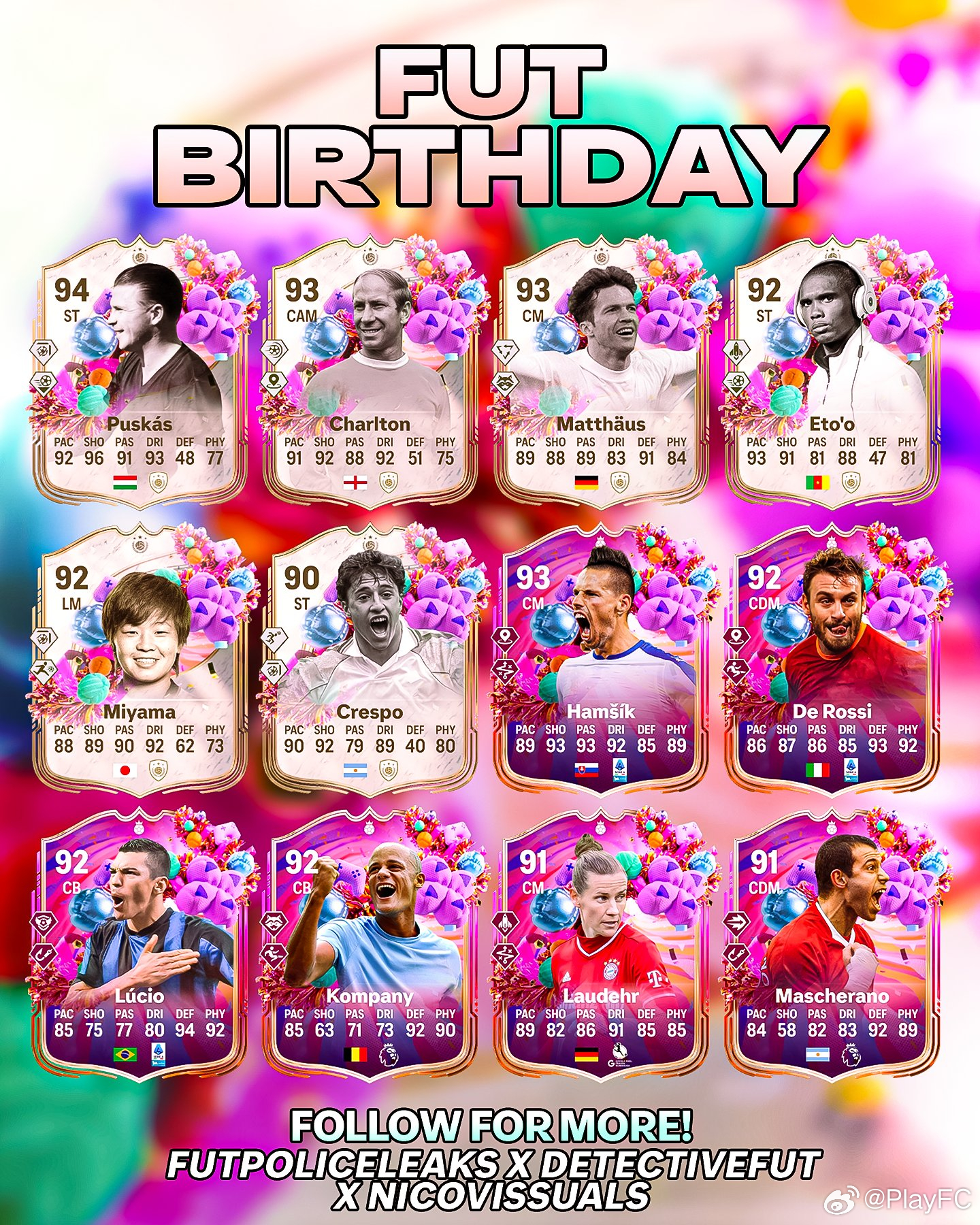 FUT Birthday活动第二周阵容球员确认！包括现役球员、传奇和英雄球员。F