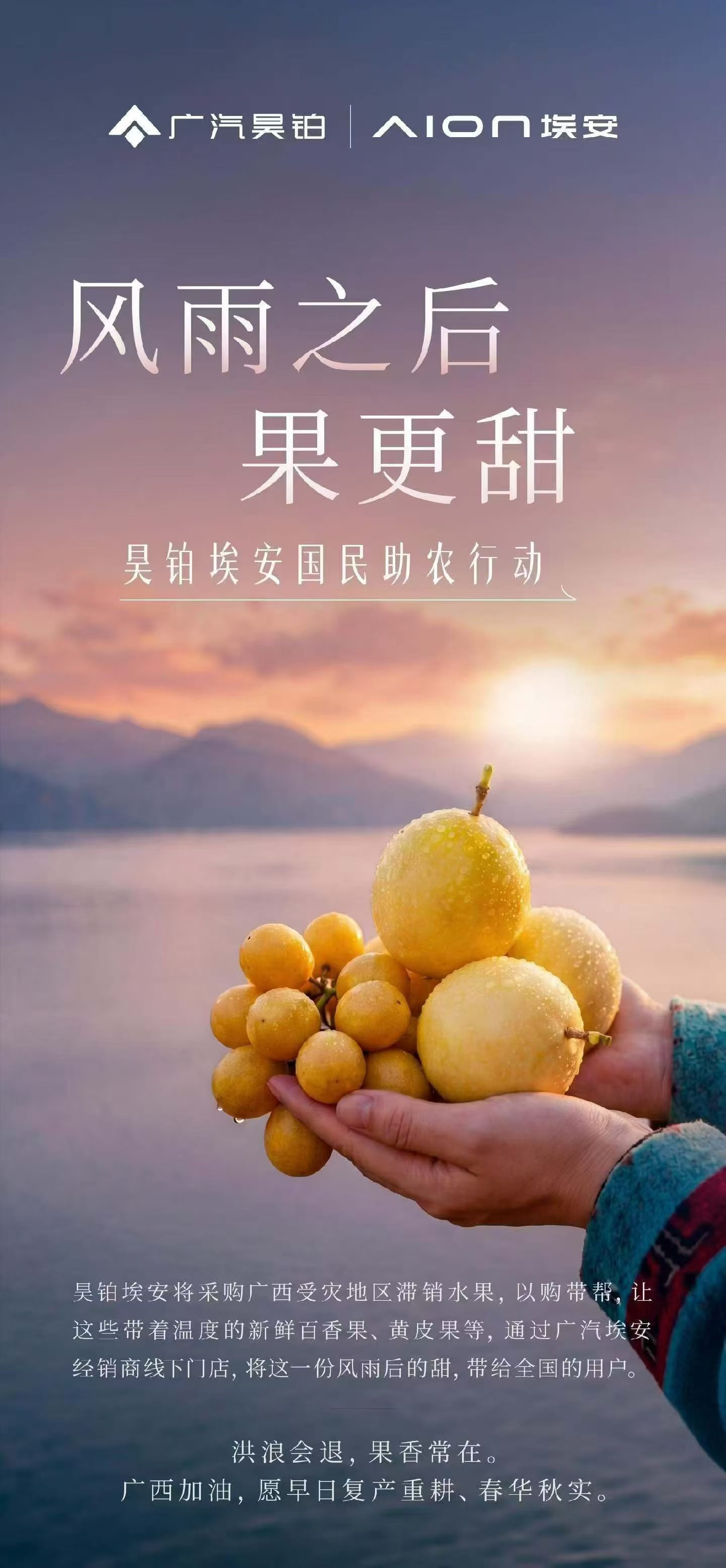 为广汽集团点赞！昊铂埃安将采购广西滞销水果，已购带帮的方式助力广西！ 南宁