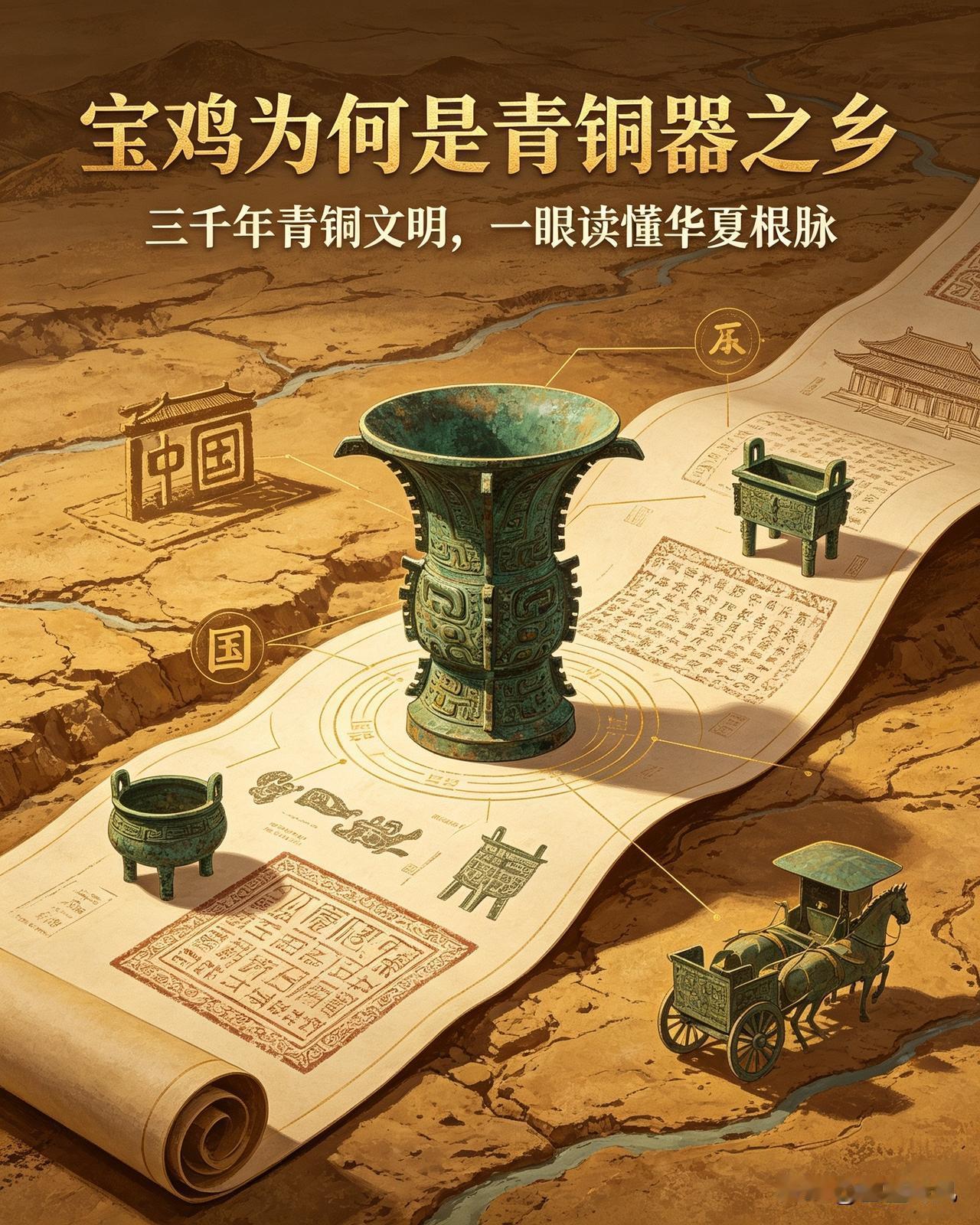 。
 
作为周秦发祥地，这片土地之下，埋藏着三千年王朝往事。数万件青铜器在这里出