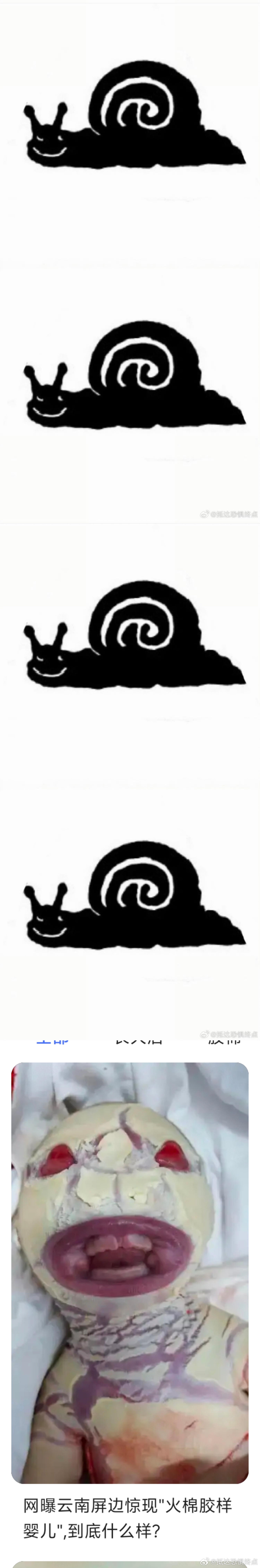 四张蜗牛，火///棉////胶////婴儿 ​​​