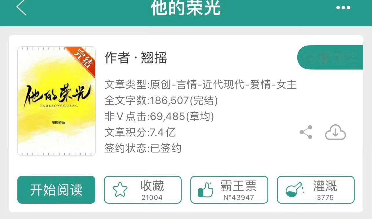 小说推荐：《他的荣光》 作者:翘摇简评：du枭之女vs缉毒卧底，女撩男，黑道文。