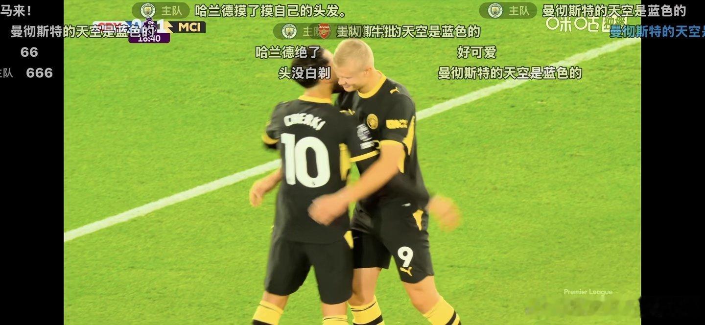 英超首粒进球，头球破门！加油曼城！ 哈兰德头球破门 ​​​