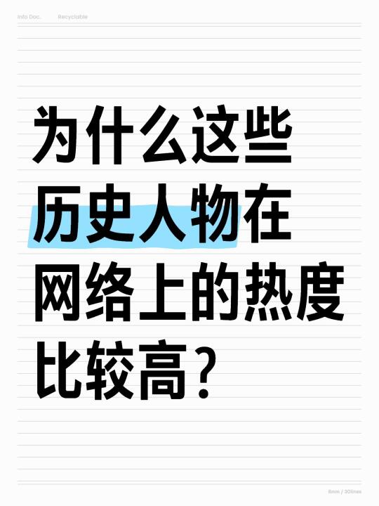为什么这些历史人物在网络上的热度比较高？哪个历史人物在网络上热度最高？ [投票]
