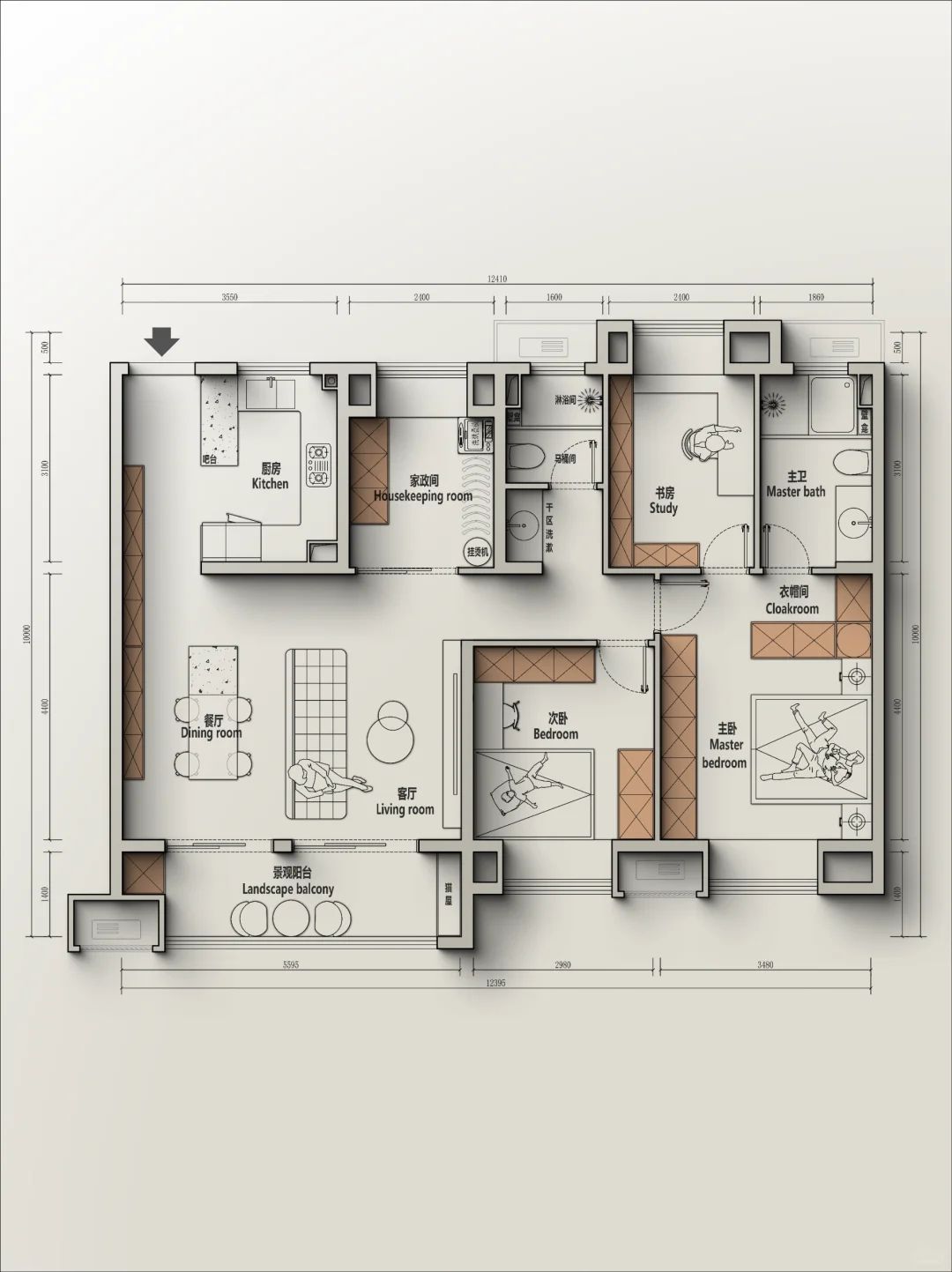 🍁户型改造丨南通97m²四室户型优化