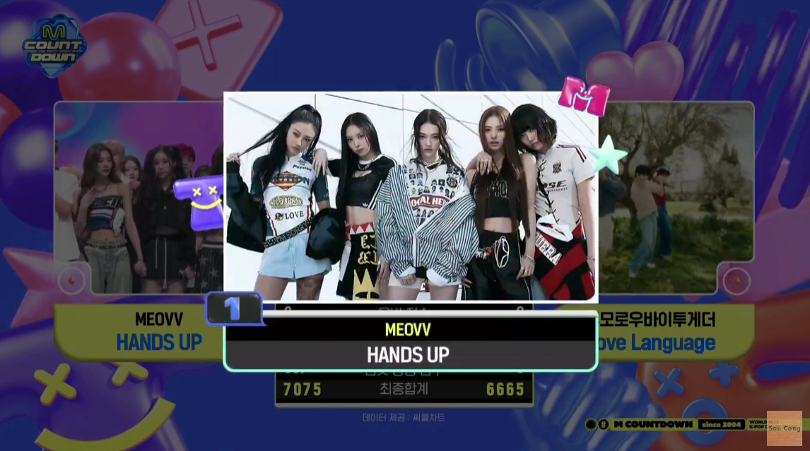 【Mnet】今日《M！CountDown》节目一位MEOVV，恭喜第二个一位！粗