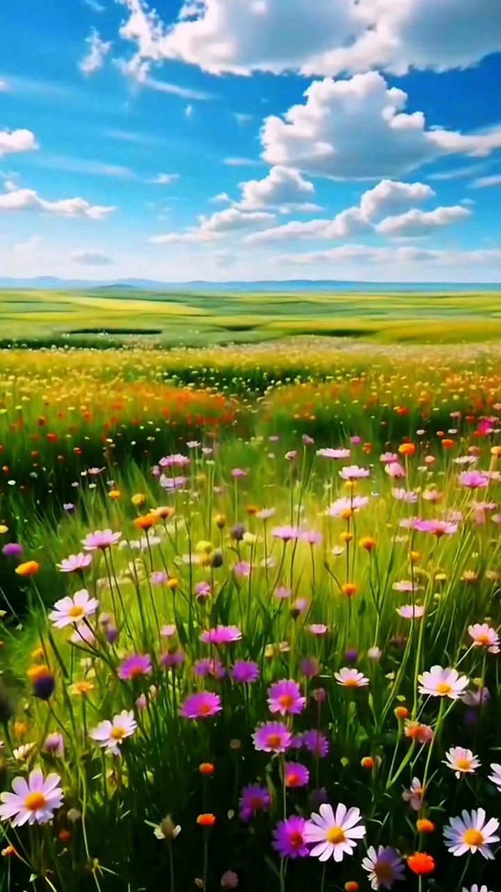 《神奇草原》。
胡杨林守望着千年蓝天，风吹草低见牛羊美丽的家园。岩画把爱恨写进悠