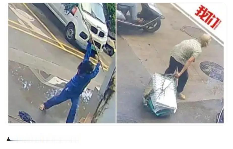 87岁的拾荒老人被一个35岁的女人用树枝抽、用拖把砸头——二十多天过去了，打人方