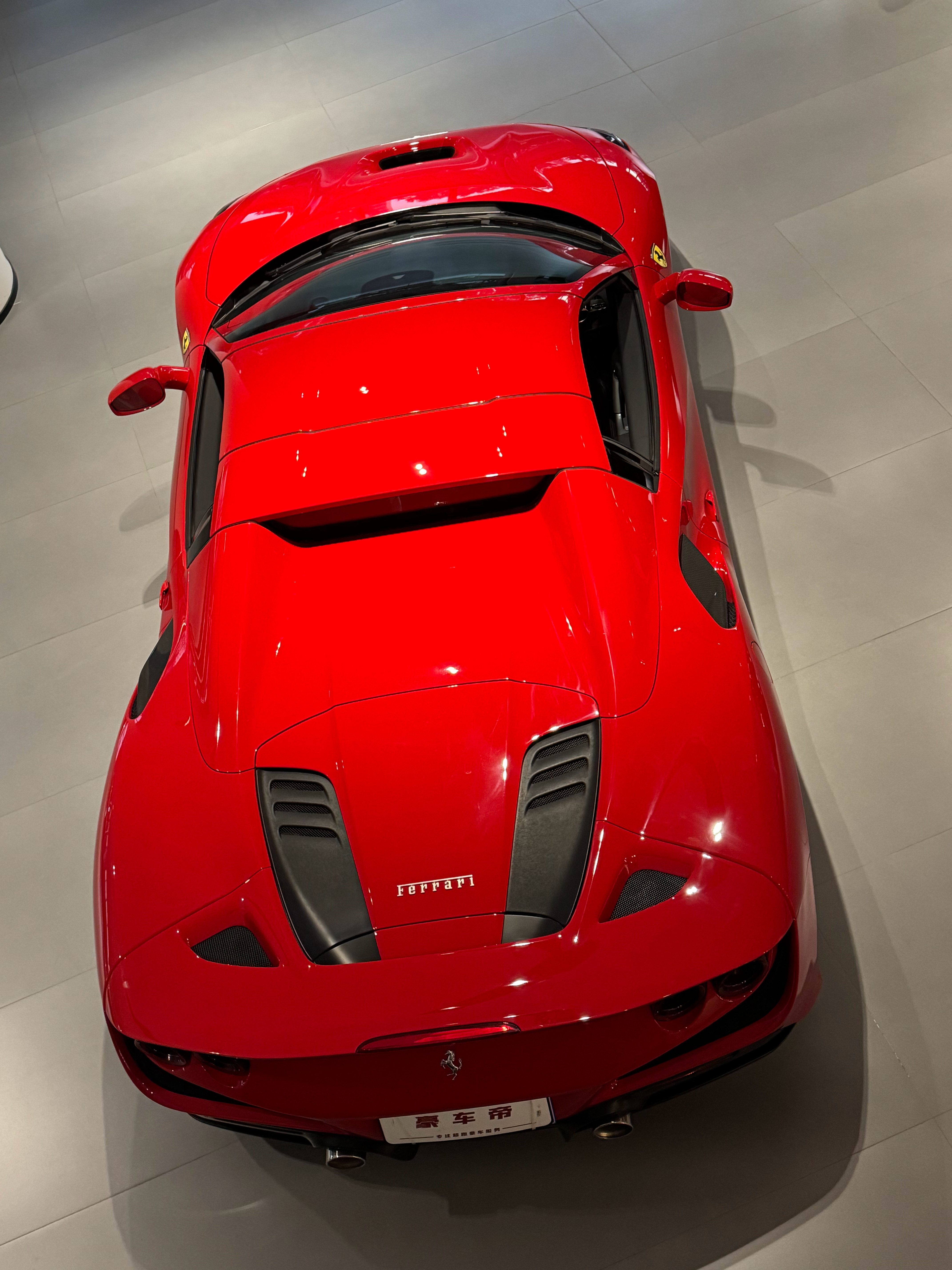 一马红色烈马 俯视的角度更帅 