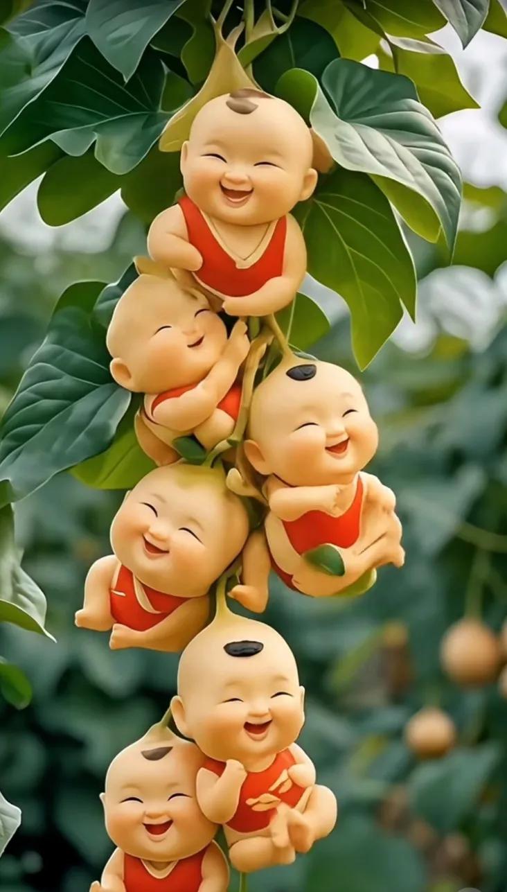 红绿金瓶托，婴儿笑盈盈。笑脸长挂嘴边 开心❤上花轿