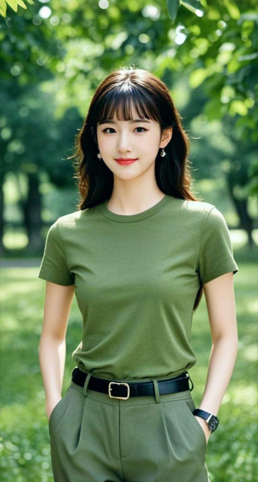 AI扩图 AI绿意正面照