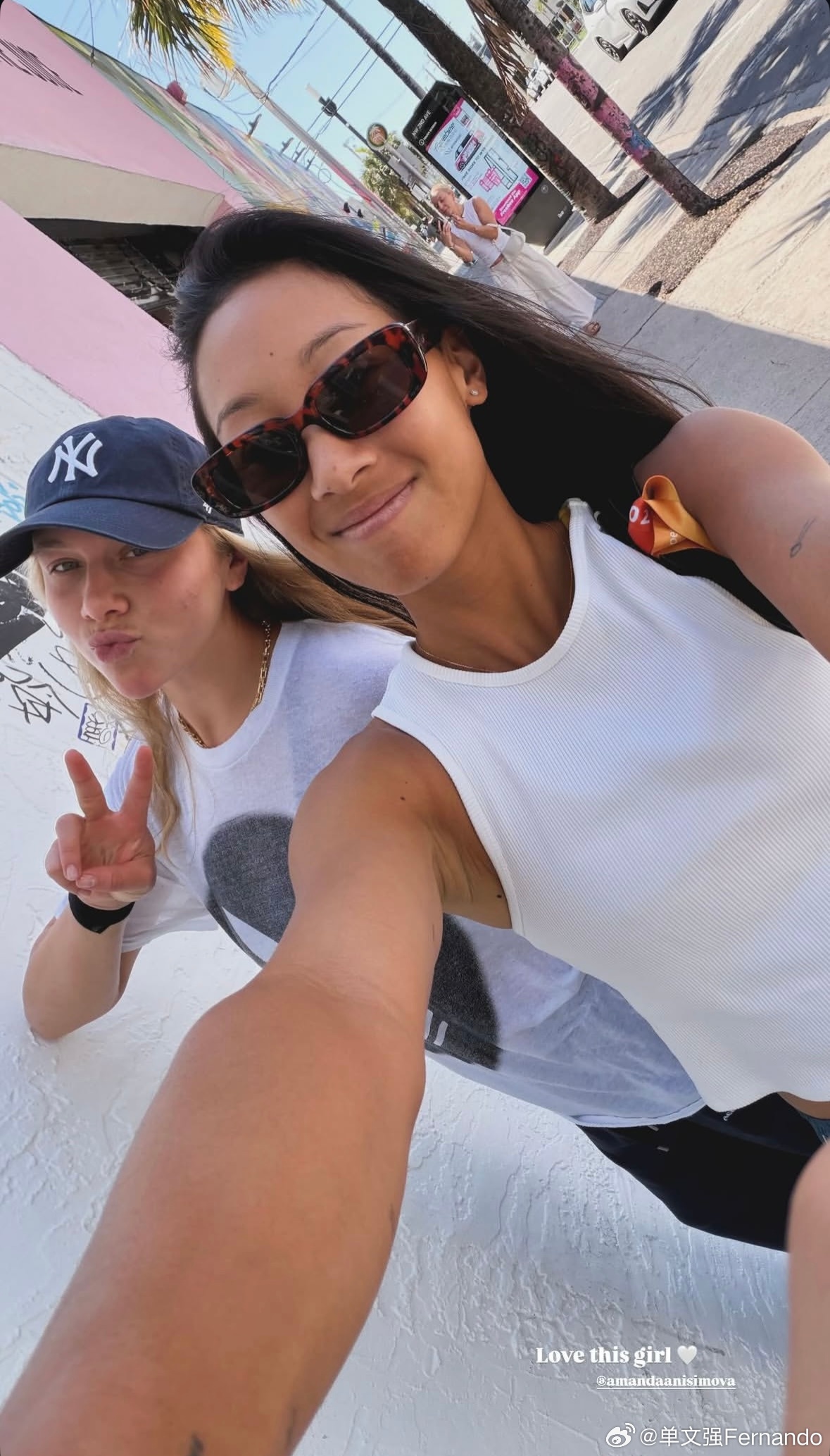 阿尼西莫娃🤝韩天遇两人在迈阿密一起逛逛！wta