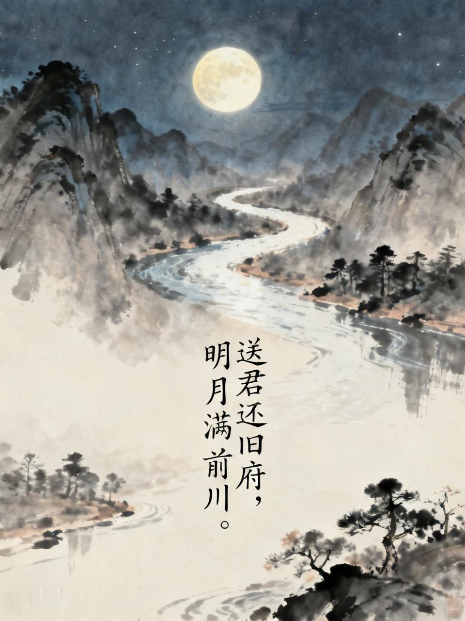 送君还旧府，明月满前川。
