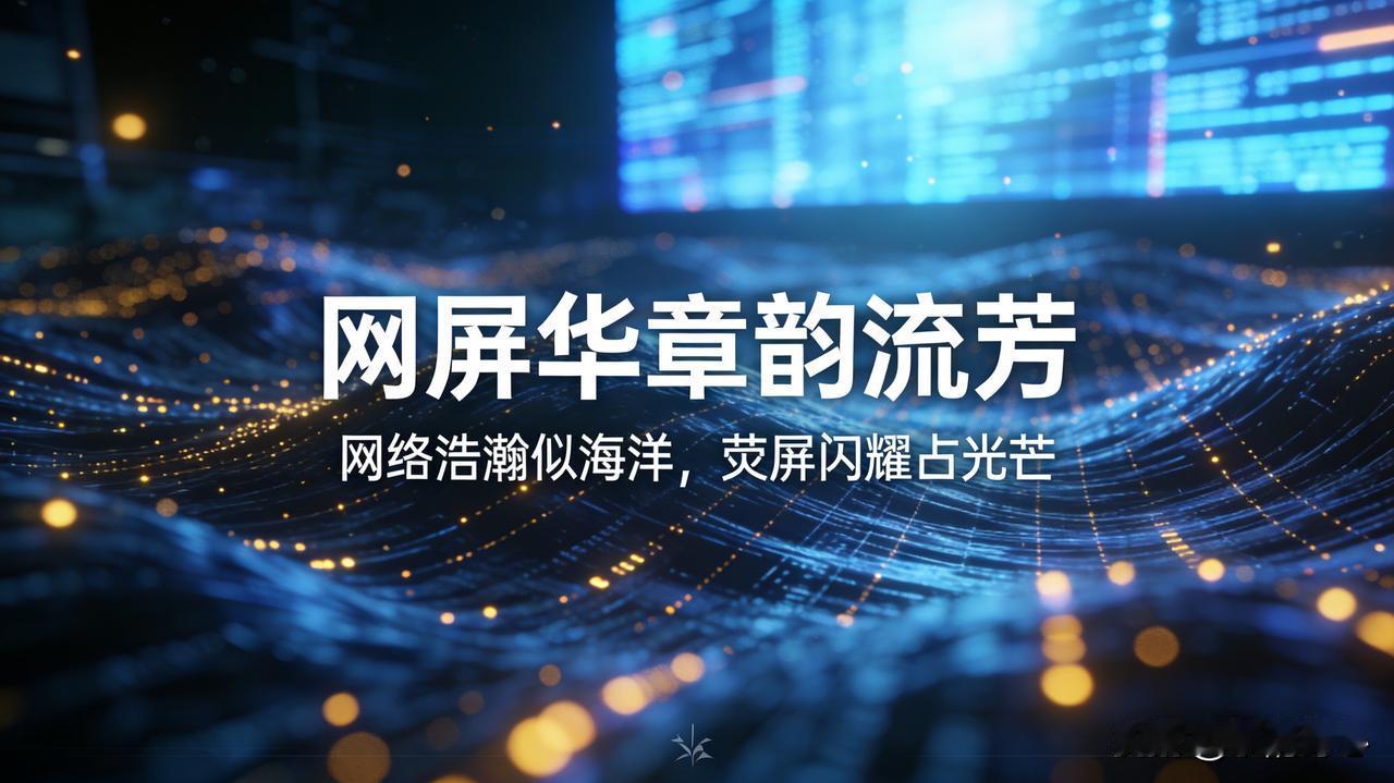 标题

《网屏华章韵流芳》乐韵诗心原创诗词:
网络浩瀚似海洋，
荧屏闪耀占光芒。