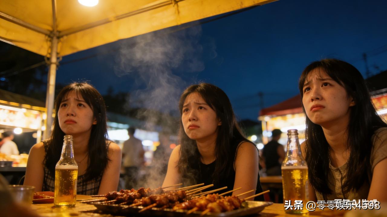 难到成年人不应有社交边界？深夜烧烤摊的意外插曲，三个女孩临时微信喊来男性朋友，对