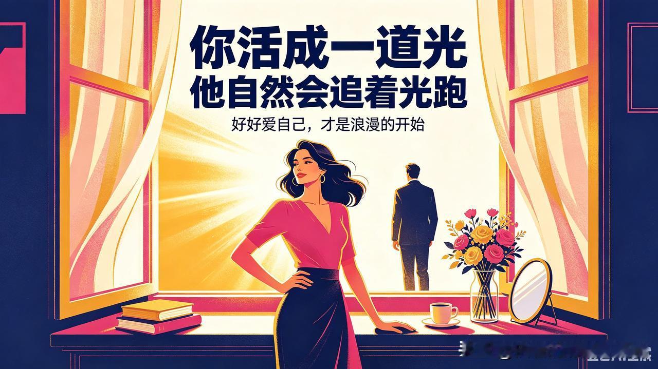 好好爱自己，才能浪漫地生活，你活成一道光，自然会有人追着你跑。照顾自己是真谛 余