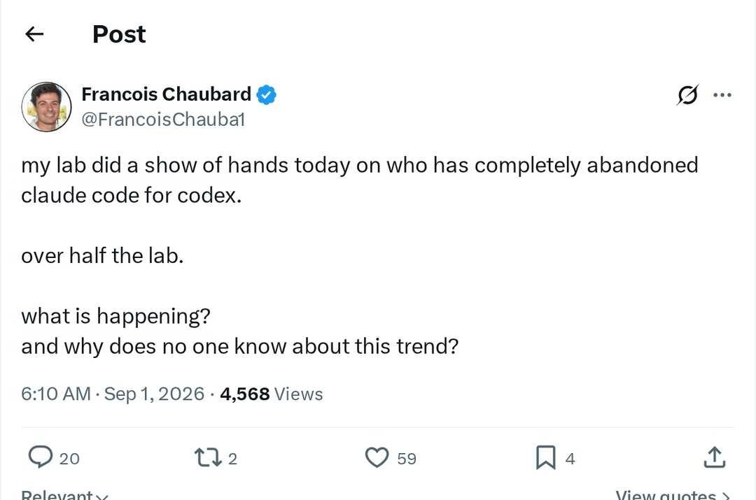 超半数实验室弃用Claude Code
开发者 Francois Chaubar