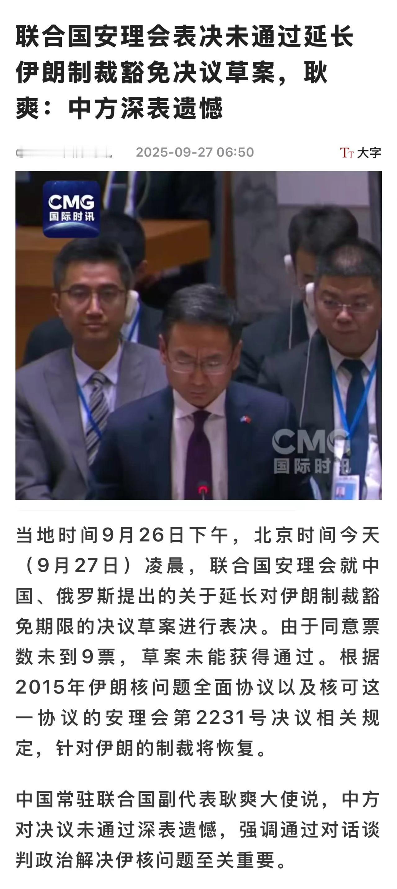 投票结果

弃权2票：韩国 圭亚拉

赞成4票：中国 俄罗斯 巴基斯坦 阿尔及利